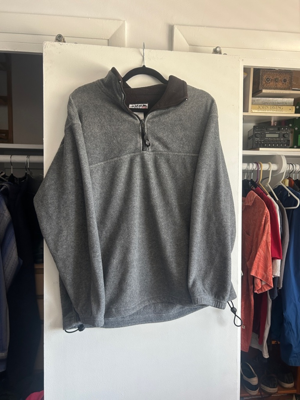 Gray Men's Quarter-Zip Fleece Pullover